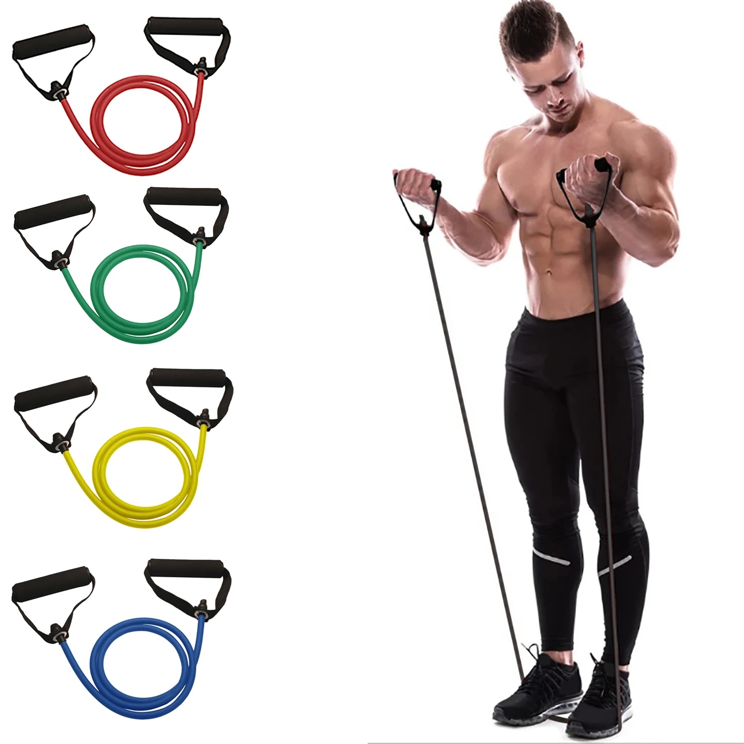 Resistance Bands Set With Handles - Fasce di Resistenza per Esercizi con